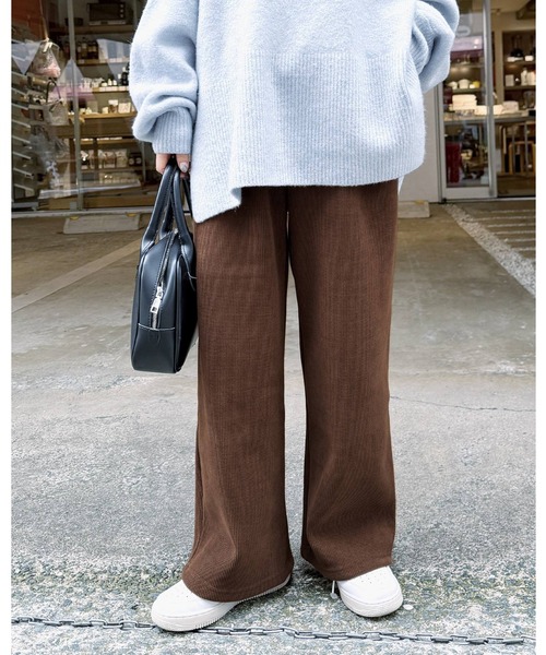 reca（レカ）の「コーデュロイ裏フリースイージーパンツ（その他パンツ・レディース・アイボリー/ブラック/モカ/ブラウン・M/L）」の3枚目の写真