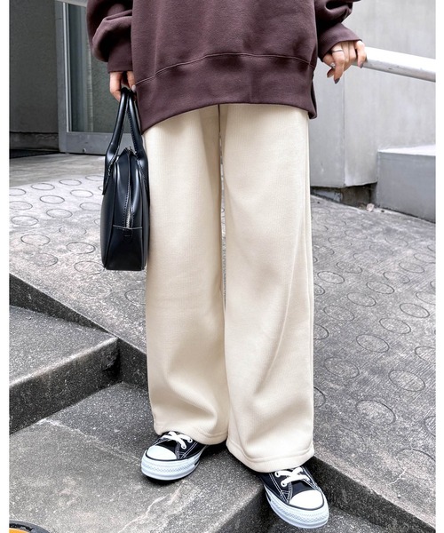 reca（レカ）の「コーデュロイ裏フリースイージーパンツ（その他パンツ・レディース・アイボリー/ブラック/モカ/ブラウン・M/L）」の2枚目の写真