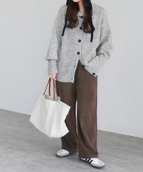 reca(レカ)の「コーデュロイ裏フリースイージーパンツ(その他パンツ・レディース・アイボリー/ブラック/モカ/ブラウン/ネイビー/レッド・M/L/LL/S)」の21枚目の写真