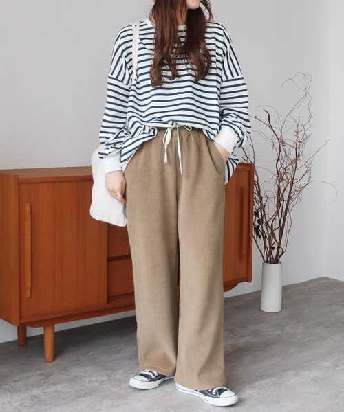 reca（レカ）の「コーデュロイ裏フリースイージーパンツ（その他パンツ・レディース・アイボリー/ブラック/モカ/ブラウン・M/L）」の21枚目の写真