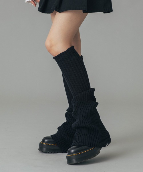 X-girl（エックスガール）の「2WAY LOOSE SOCKS（レッグウォーマー・レディース・ブラック/グレー・ONE SIZE）」の5枚目の写真