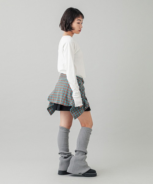 X-girl（エックスガール）の「2WAY LOOSE SOCKS（レッグウォーマー・レディース・ブラック/グレー・ONE SIZE）」の15枚目の写真