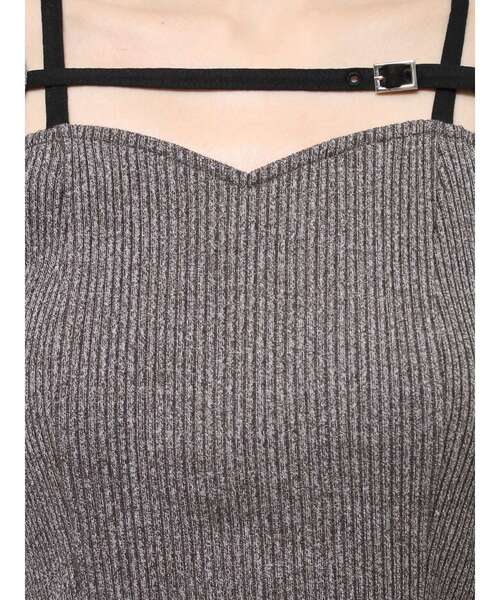 EATME（イートミー）の「ベルテッドリブTOP（Tシャツ/カットソー・レディース・グレー/ブラック/ライトブルー・FREE）」の12枚目の写真