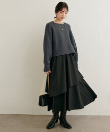 natural couture | ニットボレロ×アシメドッキングワンピース(ワンピース)