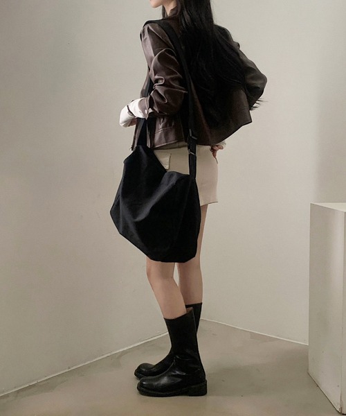 Girly Doll（ガーリードール）の「PUジャケット（ライダースジャケット・レディース・オフホワイト/ブラック/ブラウン/モカ・M/S）」の12枚目の写真