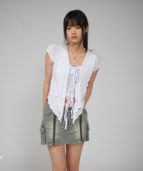 ACLENT（アクレント）の「ジップスリットデニムミニスカートⅡ