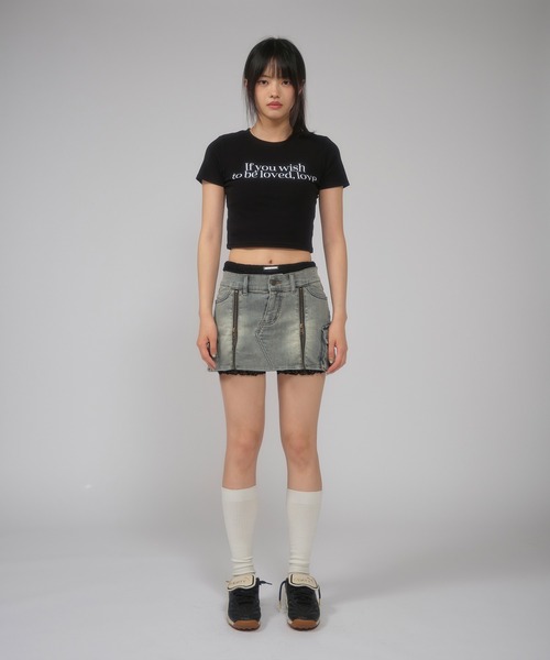 ACLENT（アクレント）の「ジップスリットデニムミニスカートⅡ