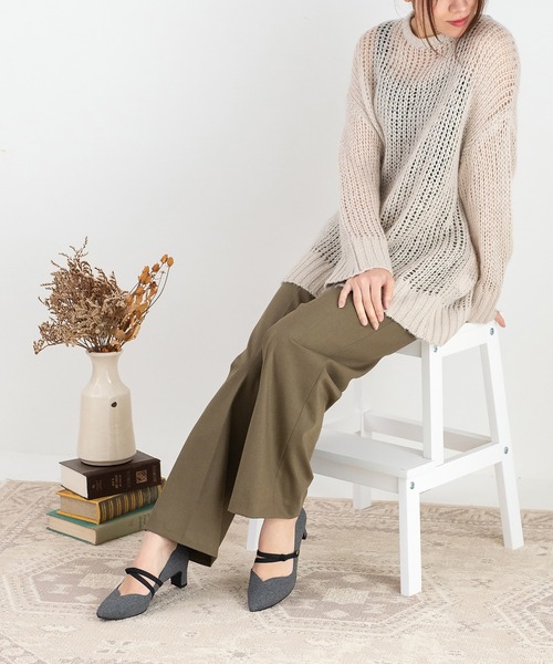 JELLY BEANS(ジェリービーンズ)の「アシンメトリーダブルゴムストラップパンプス(125-48425)JELLY BEANS(ジェリービーンズ)(パンプス・レディース・ネイビー/グレー/ブラック・22.5/23/23.5/24/24.5)」の7枚目の写真