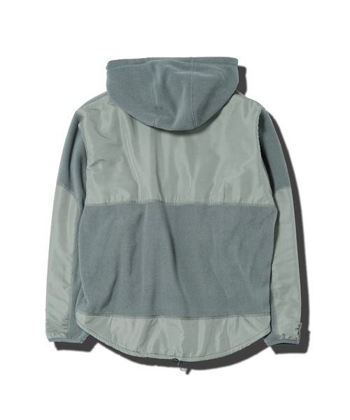 jiggys shop（ジギーズショップ）の「フリース×タフタ切替ハーフZIPプルオーバーパーカー フーディー（パーカー・メンズ・チャコールグレー/ブラック・MEDIUM/LARGE/X-LARGE）」の5枚目の写真