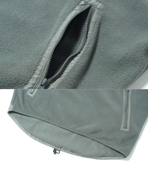 jiggys shop（ジギーズショップ）の「フリース×タフタ切替ハーフZIPプルオーバーパーカー フーディー（パーカー・メンズ・チャコールグレー/ブラック・MEDIUM/LARGE/X-LARGE）」の3枚目の写真