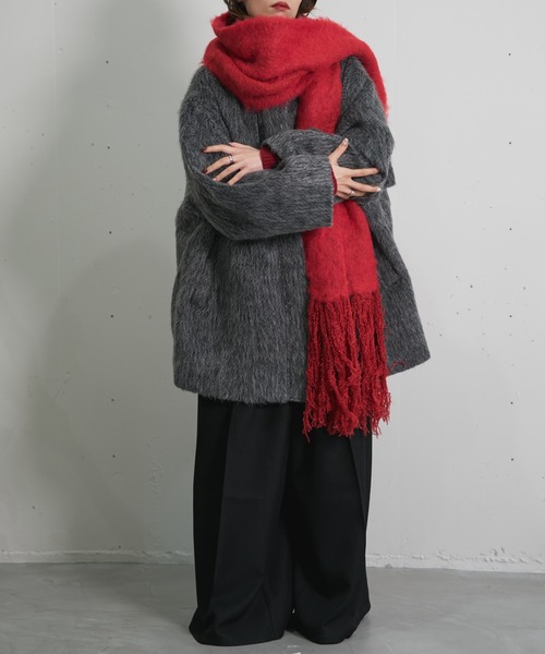 80's〜 モヘア　マフラー　英国製　シャギー　毛足長　約60×160 80's〜 モヘア マフラー 英国製 シャギー 毛足長 約60×160 80's