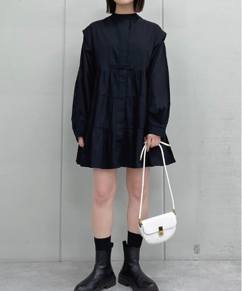 spiritoso(スピリトーゾ)の「【spiritoso】ティアードフレアチュニック(その他トップス・レディース・グレイッシュベージュ/ブラック/ホワイト・MEDIUM)」の14枚目の写真