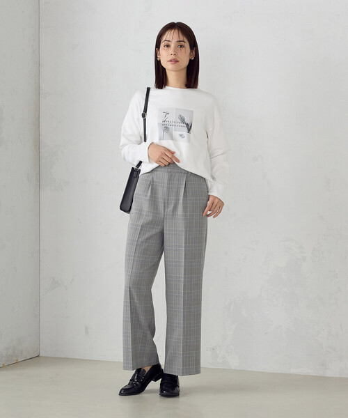 COMME CA ISM（コムサイズム）の「フラワープリント　Ｔシャツ（長袖）（Tシャツ/カットソー・レディース・グレー/ホワイト・MEDIUM/LARGE）」の3枚目の写真