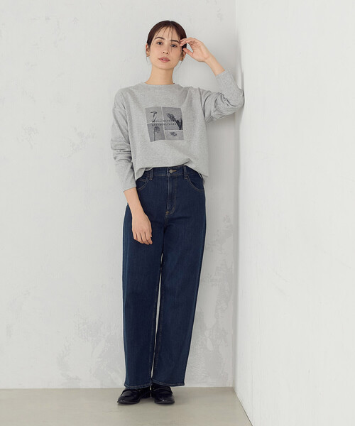 COMME CA ISM（コムサイズム）の「フラワープリント　Ｔシャツ（長袖）（Tシャツ/カットソー・レディース・グレー/ホワイト・MEDIUM/LARGE）」の5枚目の写真