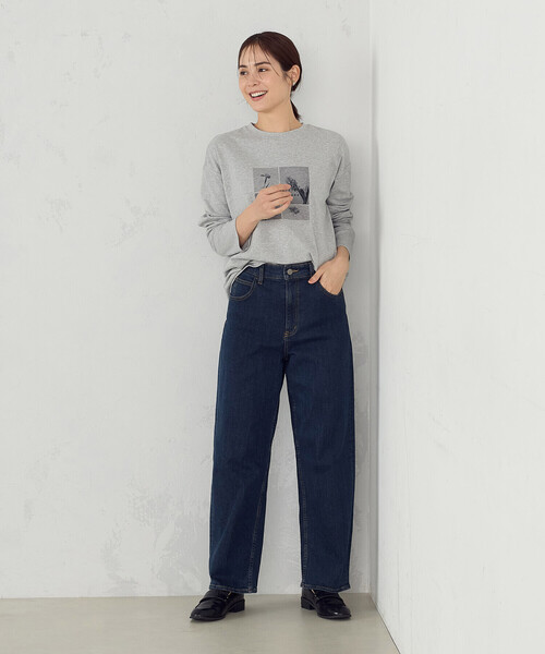 COMME CA ISM（コムサイズム）の「フラワープリント　Ｔシャツ（長袖）（Tシャツ/カットソー・レディース・グレー/ホワイト・MEDIUM/LARGE）」の6枚目の写真