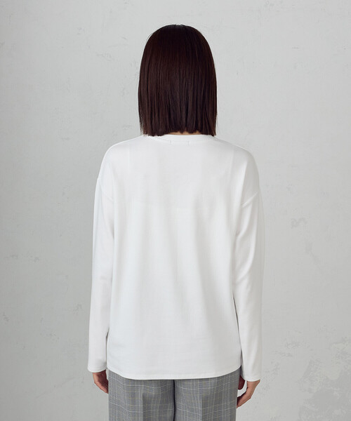 COMME CA ISM（コムサイズム）の「フラワープリント　Ｔシャツ（長袖）（Tシャツ/カットソー・レディース・グレー/ホワイト・MEDIUM/LARGE）」の10枚目の写真