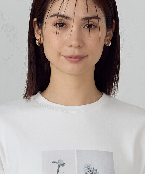 COMME CA ISM（コムサイズム）の「フラワープリント　Ｔシャツ（長袖）（Tシャツ/カットソー・レディース・グレー/ホワイト・MEDIUM/LARGE）」の11枚目の写真