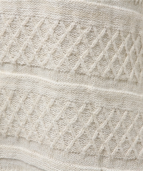 GLOBAL WORK（グローバルワーク）の「5ゲージラメジガラニットワンピース/568940（ワンピース・レディース・グレー/ホワイト/ネイビー・MEDIUM/LARGE）」の15枚目の写真