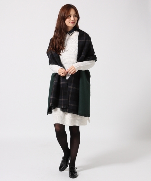 GLOBAL WORK（グローバルワーク）の「5ゲージラメジガラニットワンピース/568940（ワンピース・レディース・グレー/ホワイト/ネイビー・MEDIUM/LARGE）」の4枚目の写真