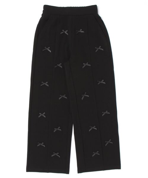 M y u(ミュー)の「リボンワイドパンツ(スラックス・レディース・ブラック系1/ブラック系2/ネイビー系1/ネイビー系2・SM/ML)」の7枚目の写真