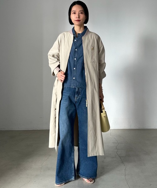 Doux archives（ドゥアルシーヴ）の「【名品】バックギャザーロングMA-1（その他アウター・レディース・グレイッシュベージュ/カーキ/モカ/ブラック/ブルー/ブラウン・FREE）」の8枚目の写真