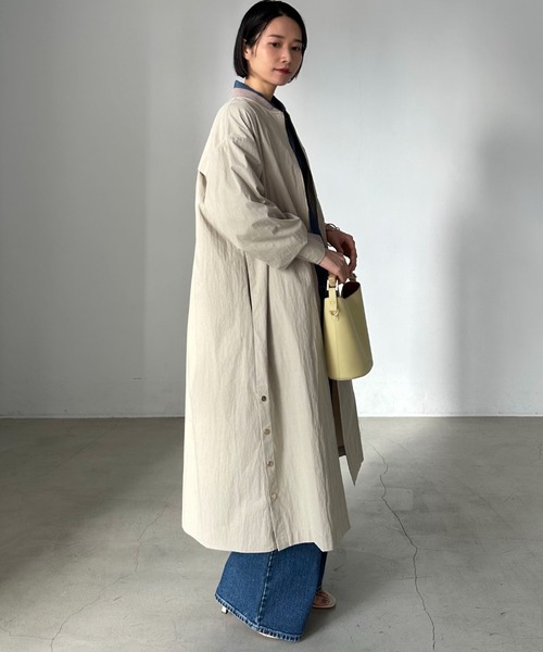 Doux archives（ドゥアルシーヴ）の「【名品】バックギャザーロングMA-1（その他アウター・レディース・グレイッシュベージュ/カーキ/モカ/ブラック/ブルー/ブラウン・FREE）」の14枚目の写真