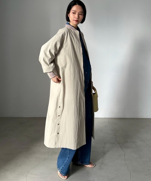 Doux archives（ドゥアルシーヴ）の「【名品】バックギャザーロングMA-1（その他アウター・レディース・グレイッシュベージュ/カーキ/モカ/ブラック/ブルー/ブラウン・FREE）」の16枚目の写真