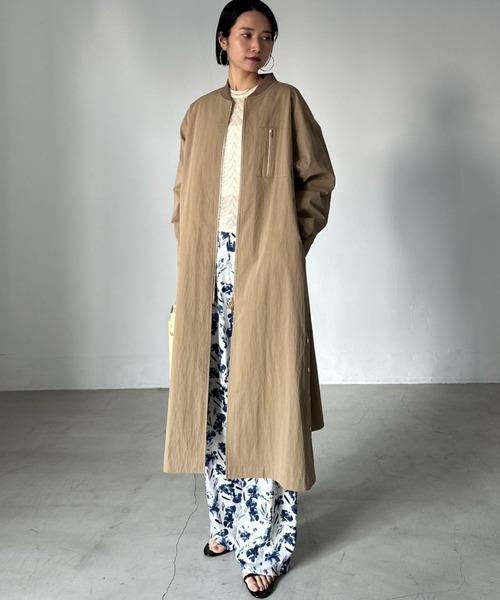 Doux archives（ドゥアルシーヴ）の「【名品】バックギャザーロングMA-1（その他アウター・レディース・グレイッシュベージュ/カーキ/モカ/ブラック/ブルー/ブラウン・FREE）」の22枚目の写真