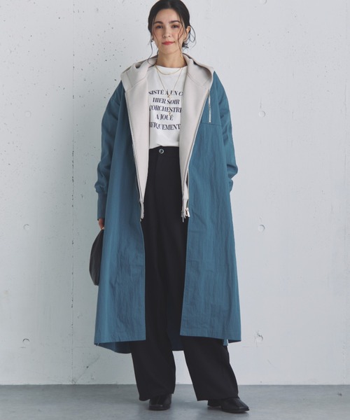 ワダ様Doux Archives バックギャザーロングMA-1ジップアップコート ワダ様Doux Archives バックギャザーロングMA-1ジップアップ