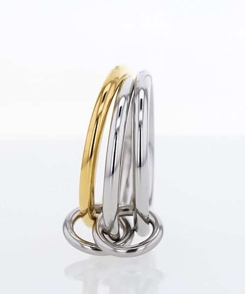 kirakiraShop(キラキラショップ)の「3連 バイカラー コネクテッド リング(リング・レディース・シルバー・6号/7号/8号)」の13枚目の写真