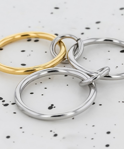 kirakiraShop(キラキラショップ)の「3連 バイカラー コネクテッド リング(リング・レディース・シルバー・6号/7号/8号)」の14枚目の写真