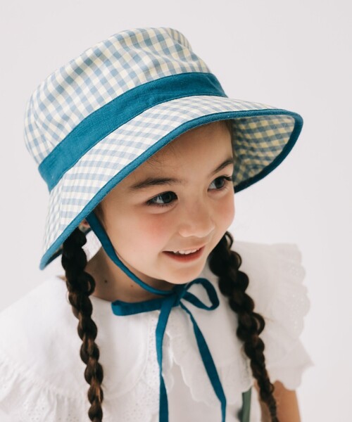 B:MING by BEAMS(ビーミングバイビームス)の「B:MING by BEAMS / チェック ハット 2025SS(ハット・キッズ・ネイビー/ピンク・ONE SIZE)」の1枚目の写真