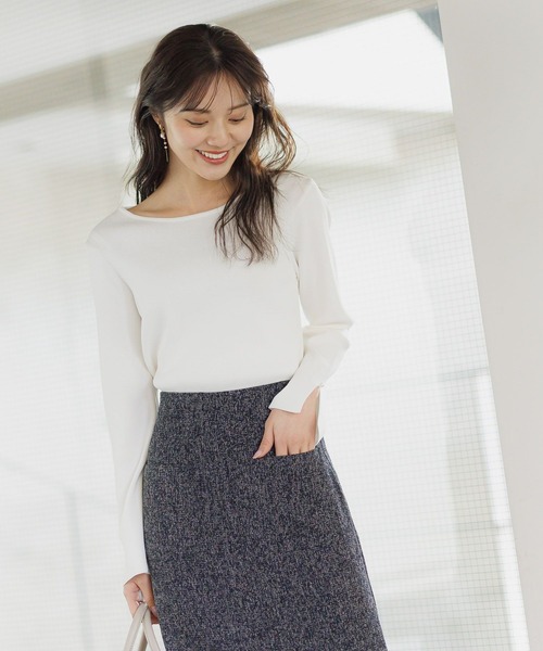 スデスリットパールボートネックニット291777（ニット/セーター）｜Andemiu（アンデミュウ）