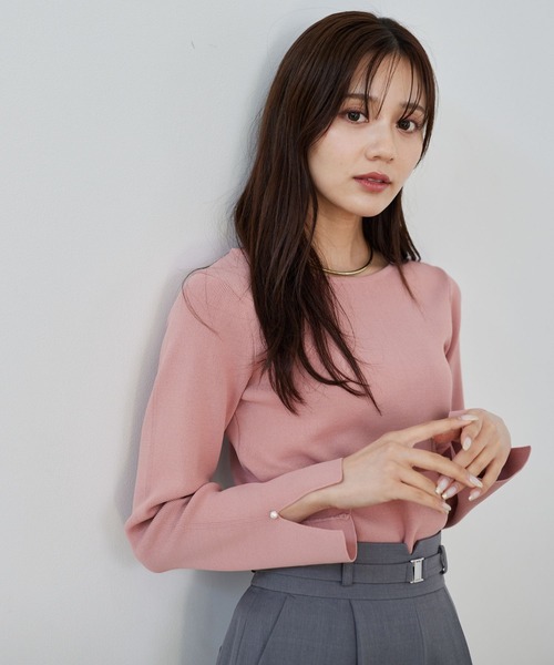 スデスリットパールボートネックニット291777（ニット/セーター）｜Andemiu（アンデミュウ）