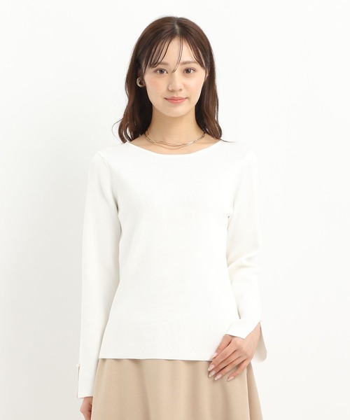 スデスリットパールボートネックニット291777（ニット/セーター）｜Andemiu（アンデミュウ）