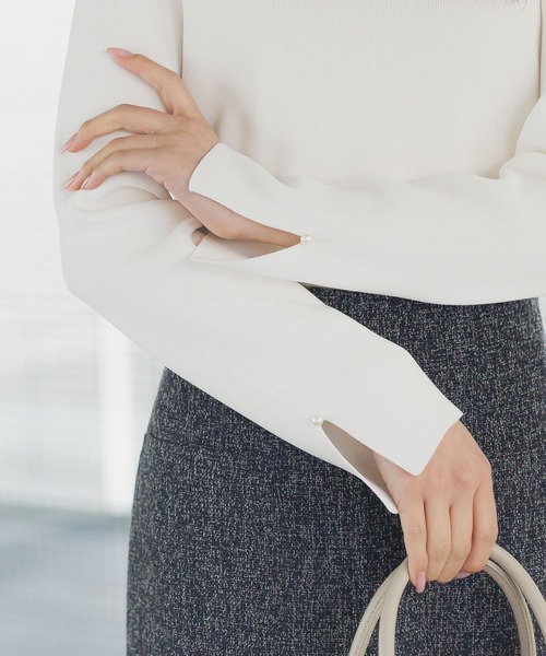 スデスリットパールボートネックニット291777（ニット/セーター）｜Andemiu（アンデミュウ）