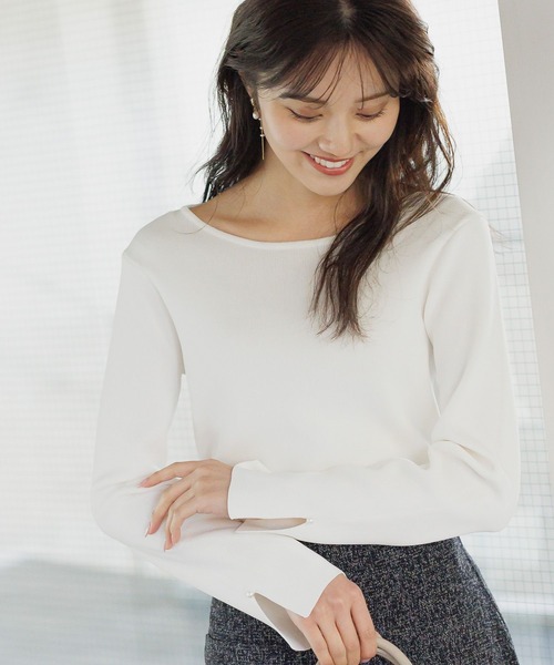 スデスリットパールボートネックニット291777（ニット/セーター）｜Andemiu（アンデミュウ）