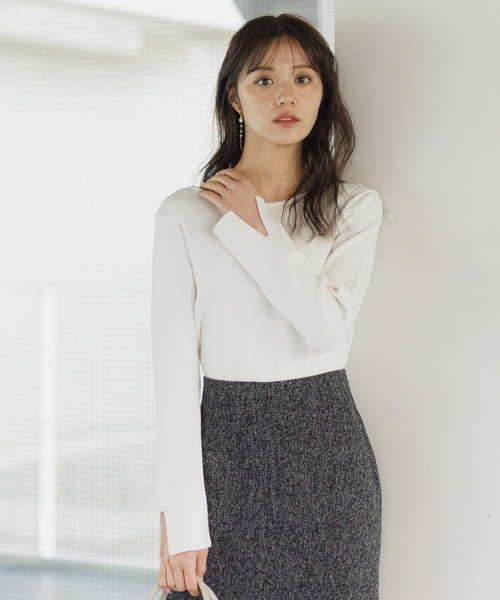 スデスリットパールボートネックニット291777（ニット/セーター）｜Andemiu（アンデミュウ）