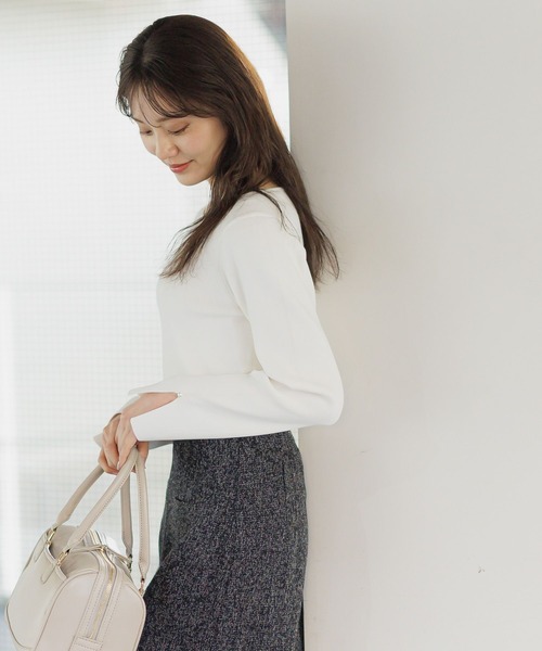 スデスリットパールボートネックニット291777（ニット/セーター）｜Andemiu（アンデミュウ）