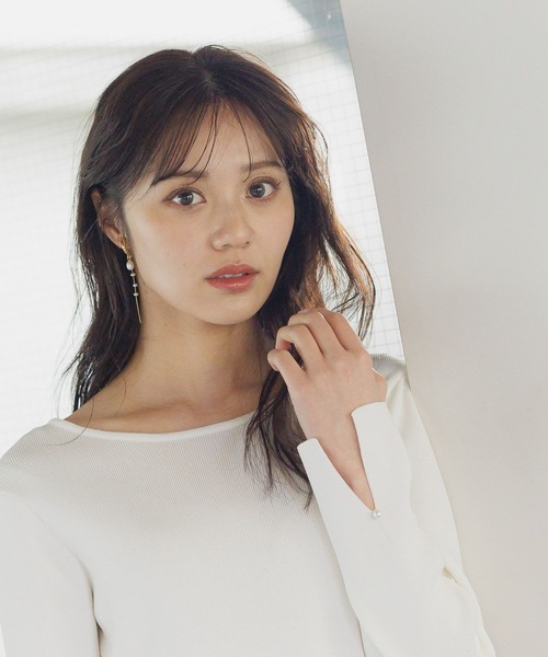 スデスリットパールボートネックニット291777（ニット/セーター）｜Andemiu（アンデミュウ）