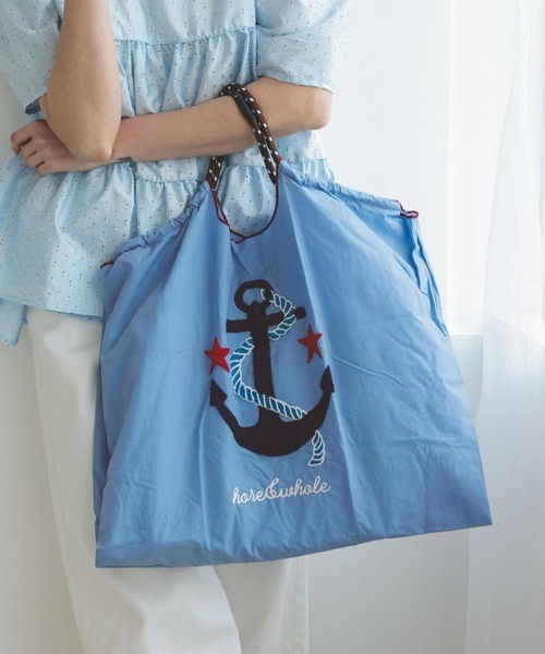 DONOBAN（ドノバン）の「ビッグマルシェバッグ（ハンドバッグ・レディース・ネイビー/ホワイト/カーキ/ブルー/ベージュ系その他/ネイビー系1/ブルー系その他2/ブルー系その他3/ブルー系その他/ベージュ/カーキ系1・L）」の10枚目の写真