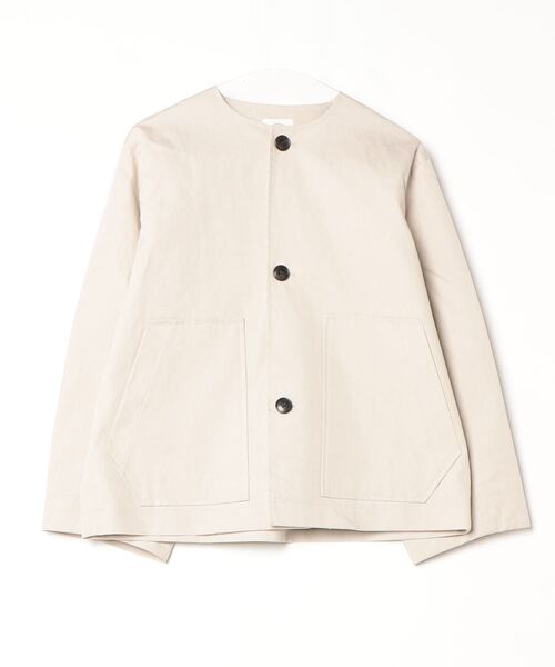 ORCIVAL(オーシバル)の「ORCIVAL/オーシバル カラーレスジャケット COLLARLESS JACKET OR-A0694 WB(ノーカラージャケット・レディース・ベージュ/ネイビー・1)」の9枚目の写真