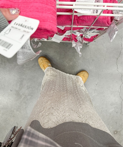 PILIT(ピリット)の「【セットアップ可】クロシェニットスカート(スカート・レディース・オフホワイト/ミント・MEDIUM)」の20枚目の写真