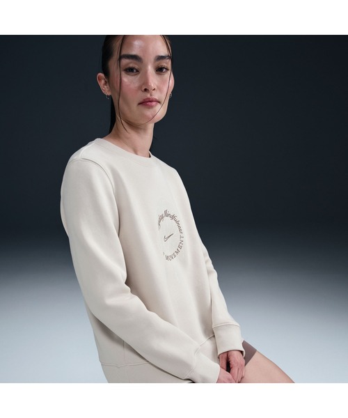 NIKE（ナイキ）の「ナイキ NIKE ナイキ  NSW PHNX FLC STD CREW OPP L/S トップ（スウェット・レディース・オフホワイト/ブルー/ホワイト・M/L）」の4枚目の写真