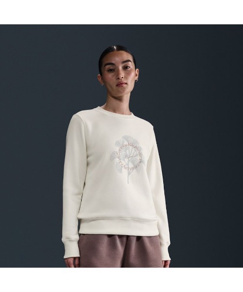 NIKE（ナイキ）の「ナイキ NIKE ナイキ  NSW PHNX FLC STD CREW OPP L/S トップ（スウェット・レディース・オフホワイト/ブルー/ホワイト・M/L）」の5枚目の写真