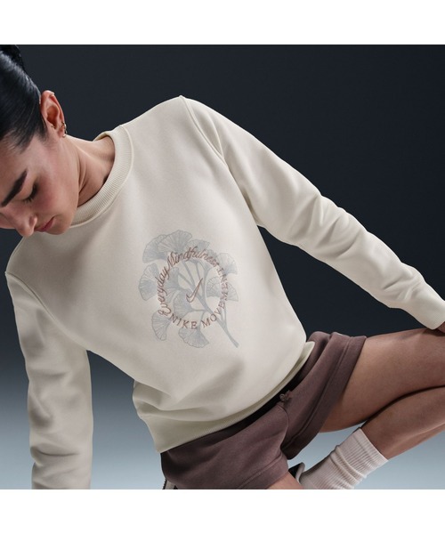 NIKE（ナイキ）の「ナイキ NIKE ナイキ  NSW PHNX FLC STD CREW OPP L/S トップ（スウェット・レディース・オフホワイト/ブルー/ホワイト・M/L）」の11枚目の写真