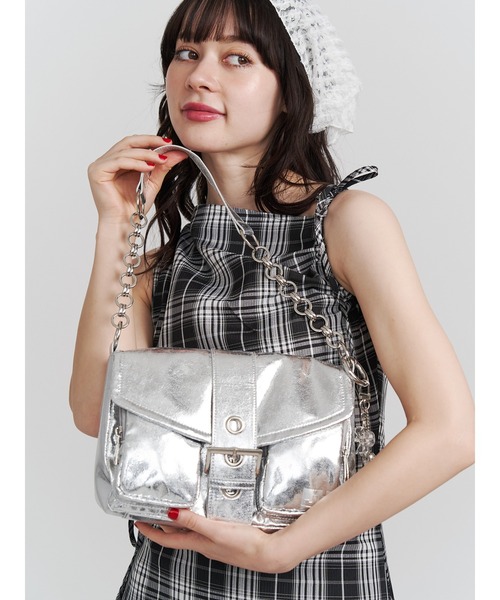 ジュエティ　jouetie  メニーポケットハンドBAG シルバー　バッグ　鞄 セール】メニーポケットハンドBAG（ハンドバッグ）｜jouetie