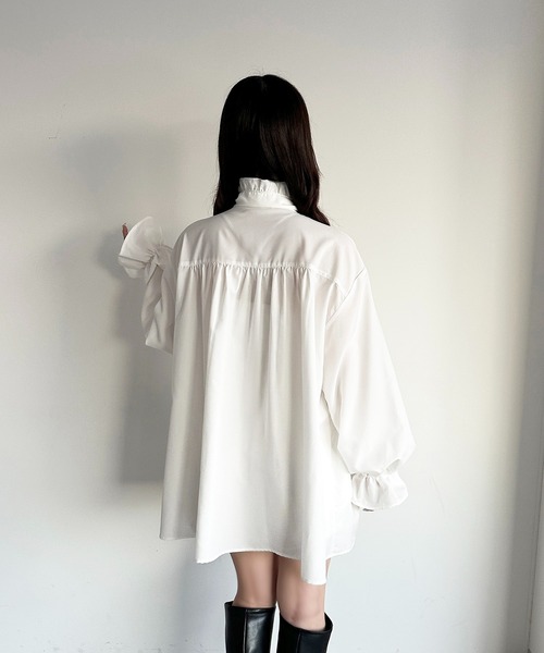 apres jour(アプレジュール)の「チュニックボウタイシャツワンピース【ZOZOTOWN限定アイテム】(シャツワンピース・レディース・オフホワイト/ブラック/ブルー系その他/ライトイエロー・X-LARGE/フリー)」の17枚目の写真