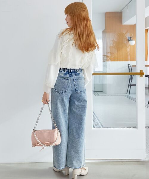 MAJESTIC LEGON（マジェスティックレゴン）の「襟付きシアーフリルブラウス（シャツ/ブラウス・レディース・ピンク/アイボリー/グレー/グレー系その他/イエロー系その他・MEDIUM）」の18枚目の写真