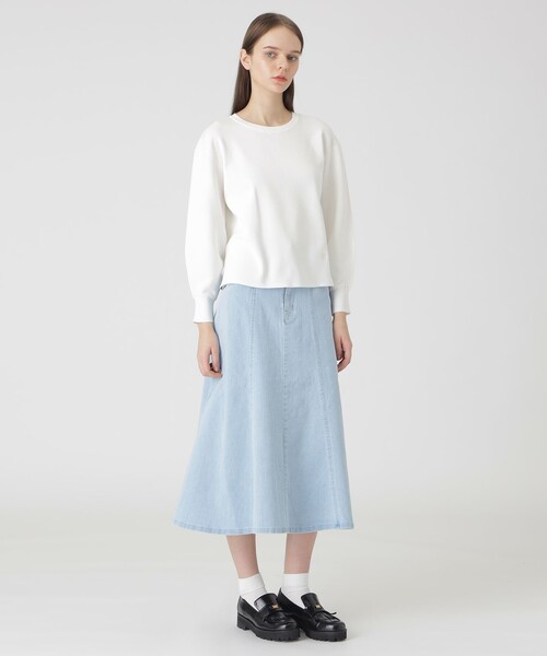 BLUE LABEL CRESTBRIDGE（ブルーレーベルクレストブリッジ）の「コットンポリエステルスムースニットプルオーバー（ニット/セーター・レディース・レッド系その他/ダークネイビー/イエロー/オフホワイト/ブルー・38）」の6枚目の写真